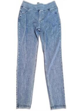 Halara Flex Denim Pull On Jeggings High Rise Stretch Skinny Blue Med On Tiktok